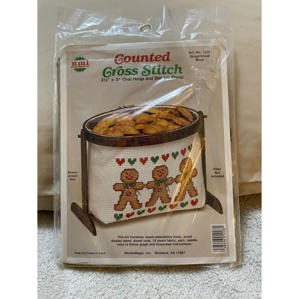 Needlemagic Gingerbread Boys Cross Stitch Kit #1228 New Vintage